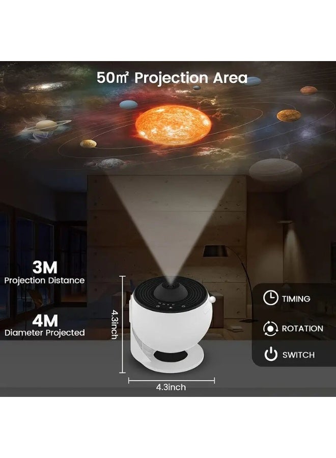 12-in-1 Planetarium Galaxy Projector - HD Realistic Starry Sky Night Light with 12 Film Discs - 360° Rotating Nebula Projector for Kids Bedroom - Adjustable Focus Home Theater Ceiling Decor - Ideal Gift for Birthday, Wedding & Christmas - Image 5
